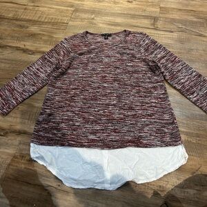 Tribal Long Sleeve Attached White Under Shirt Size Small